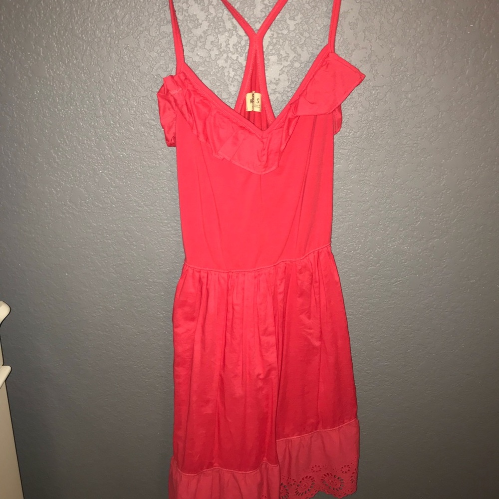 Coral strappy summer dress - Picture 1 of 4